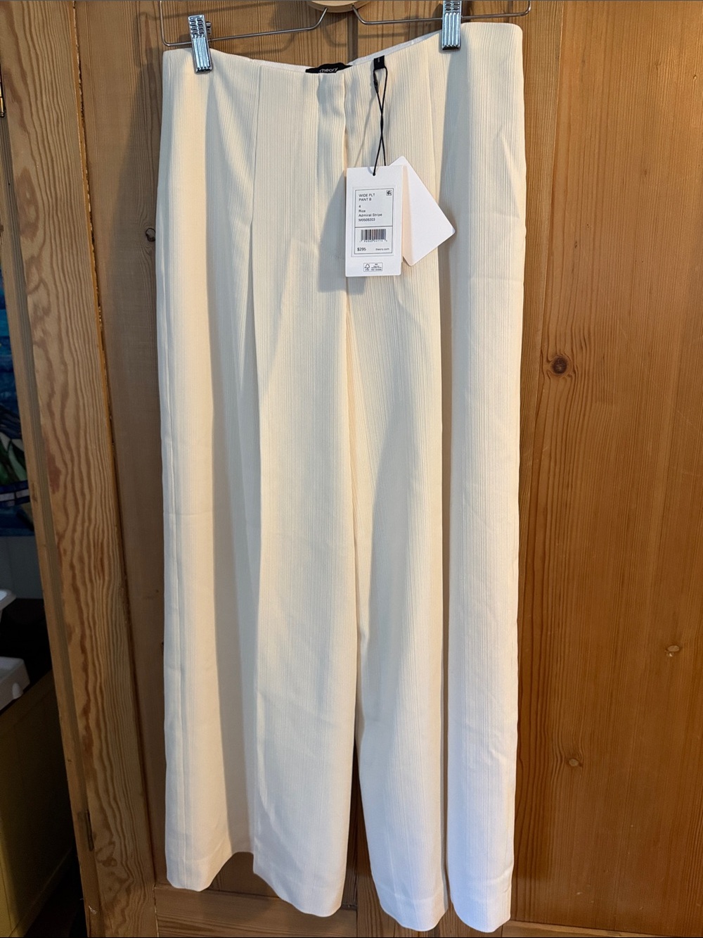 Theory Cream Wide-Leg Pants